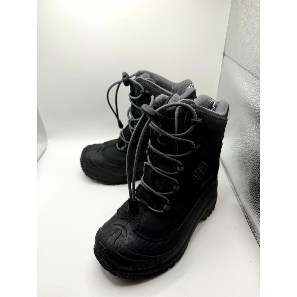 Columbia Arctic Trip Omni-Heat Kids 1 Black Leather Waterproof Winter Snow Boot